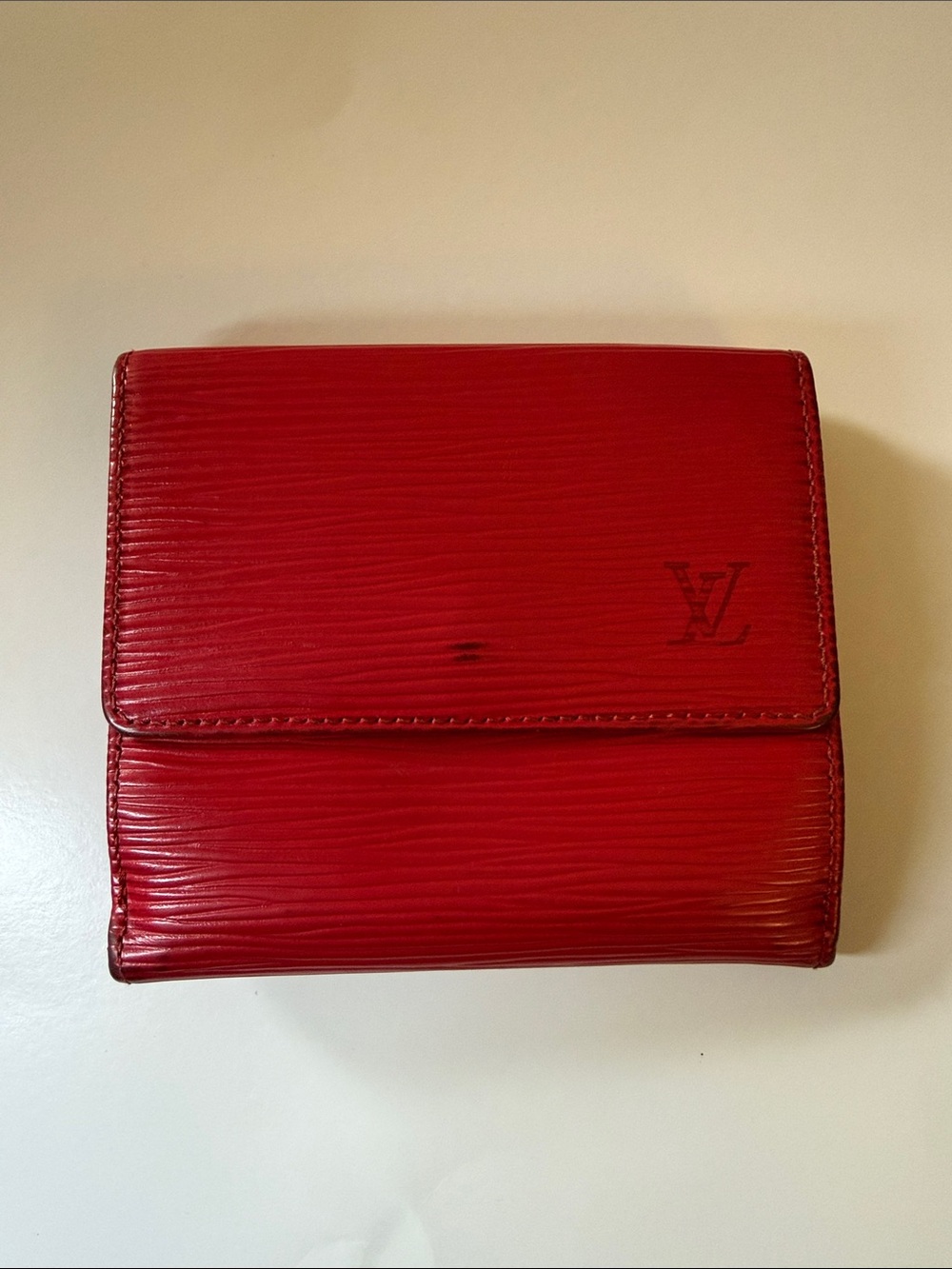 Louis Vuitton Red Epi Leather Bifold Wallet